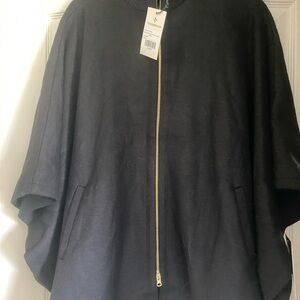 Tuckernuck Black Poncho with Gold Zipper